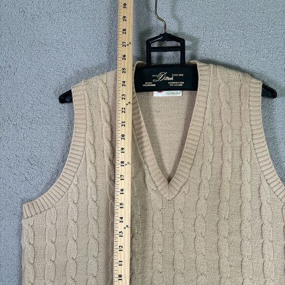 Vintage Sears Kings Road Sweater Vest Cable‎ Knit Tan Size Large Acrylic - Picture 7 of 11